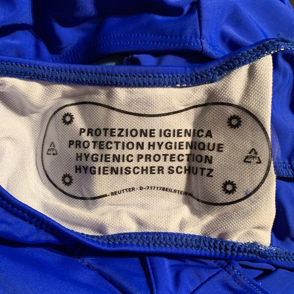 Blue One Shoulder Bathing Suit - Picture 4 of 5